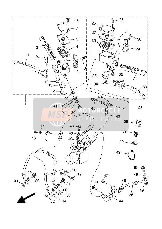 Yamaha X-MAX 400 ABS 2017 Front Master Cylinder for a 2017 Yamaha X-MAX 400 ABS